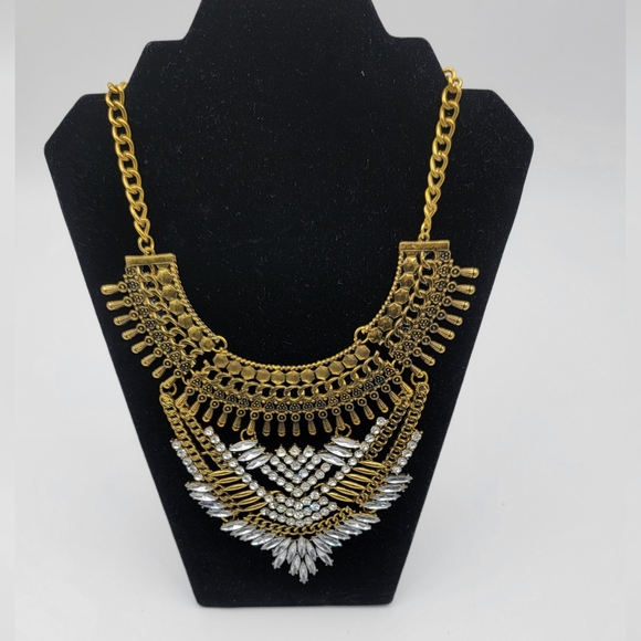 Fashion statement gold and rhinestone Bible necklace - Picture 2 of 6